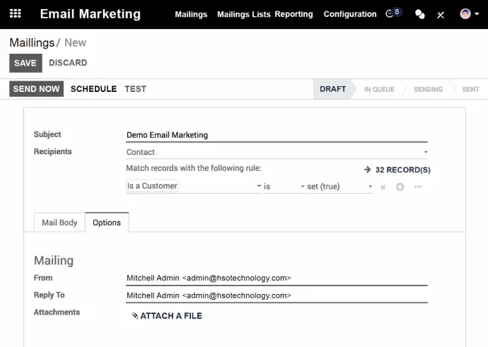 Software Services Email Example