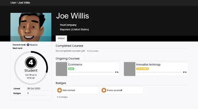Website E-Learning Example